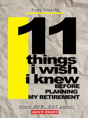 cover image of 11 Things I Wish I Knew Before Planning My Retirement